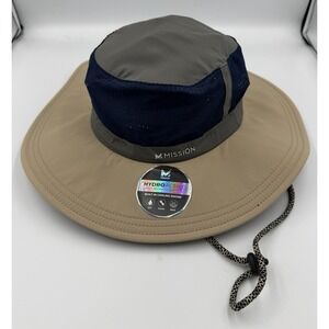 Mission Cooling Anywhere Boonie Hat Tan/blue Adult O/S UPF50 Cooling